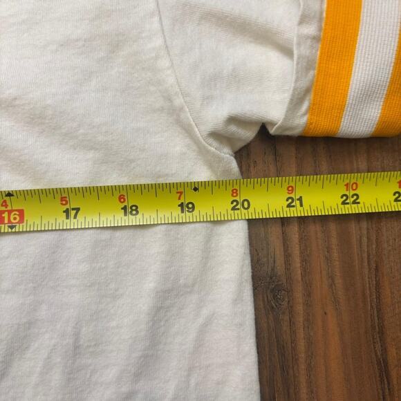 Vintage Retro White and Yellow Baseball Jersey From the 70s One Size - Picture 5 of 6